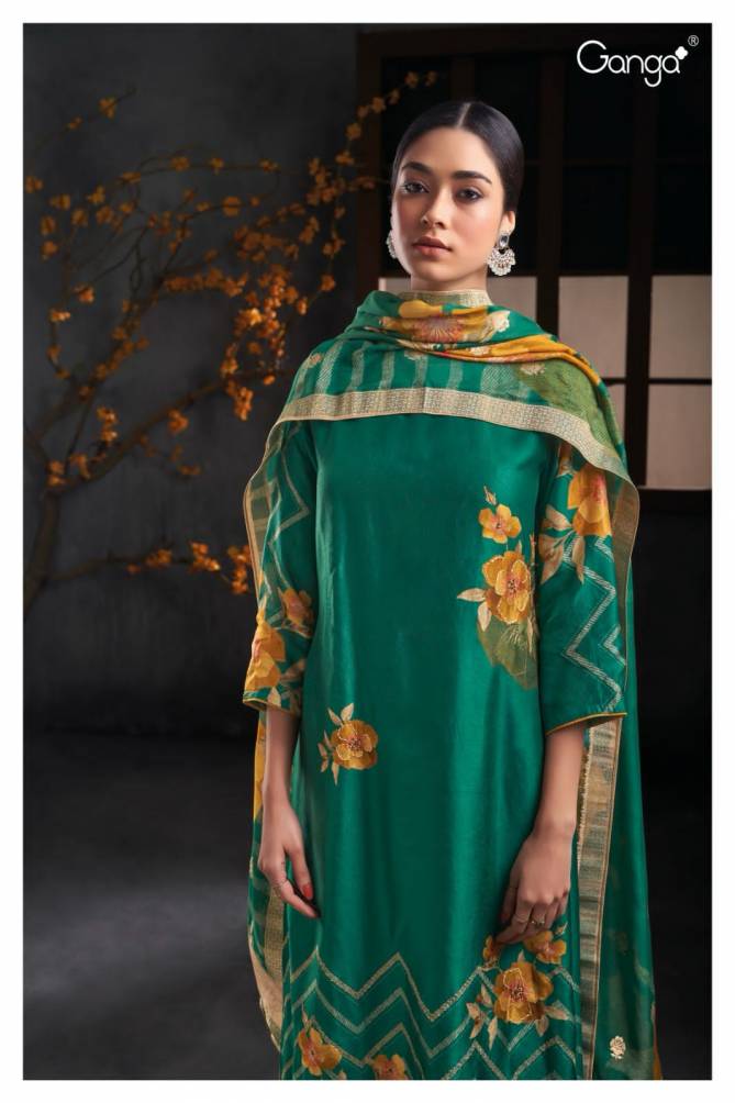 Darcie 2068 By Ganga Russian Silk Dress Material Catalog